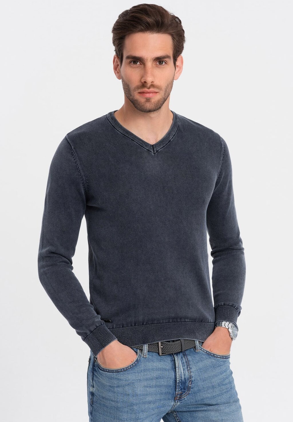 

Вязаный свитер WASHED Ombre, цвет navy blue