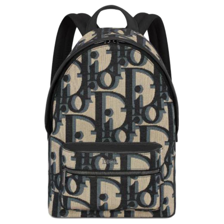 

DIOR Детский рюкзак из жаккардовой ткани бежево-голубой