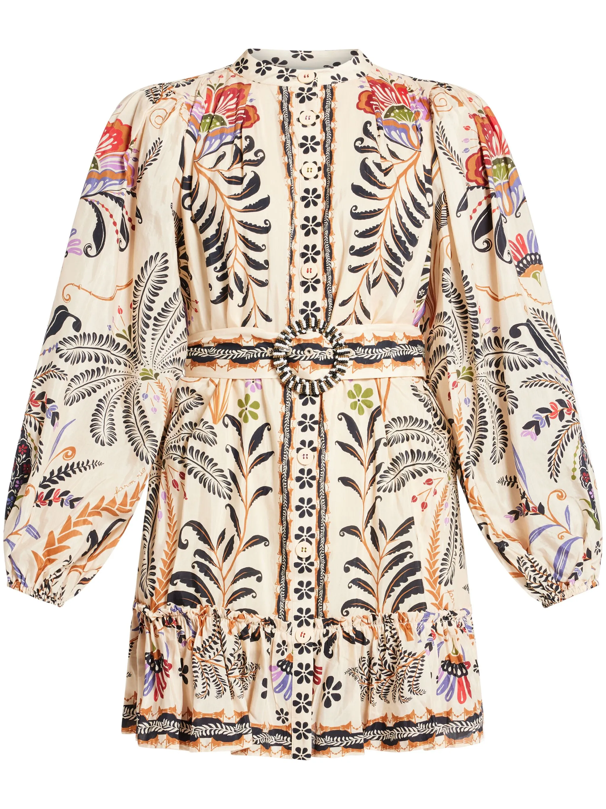 

Платье мини с принтом Farm Rio, белый