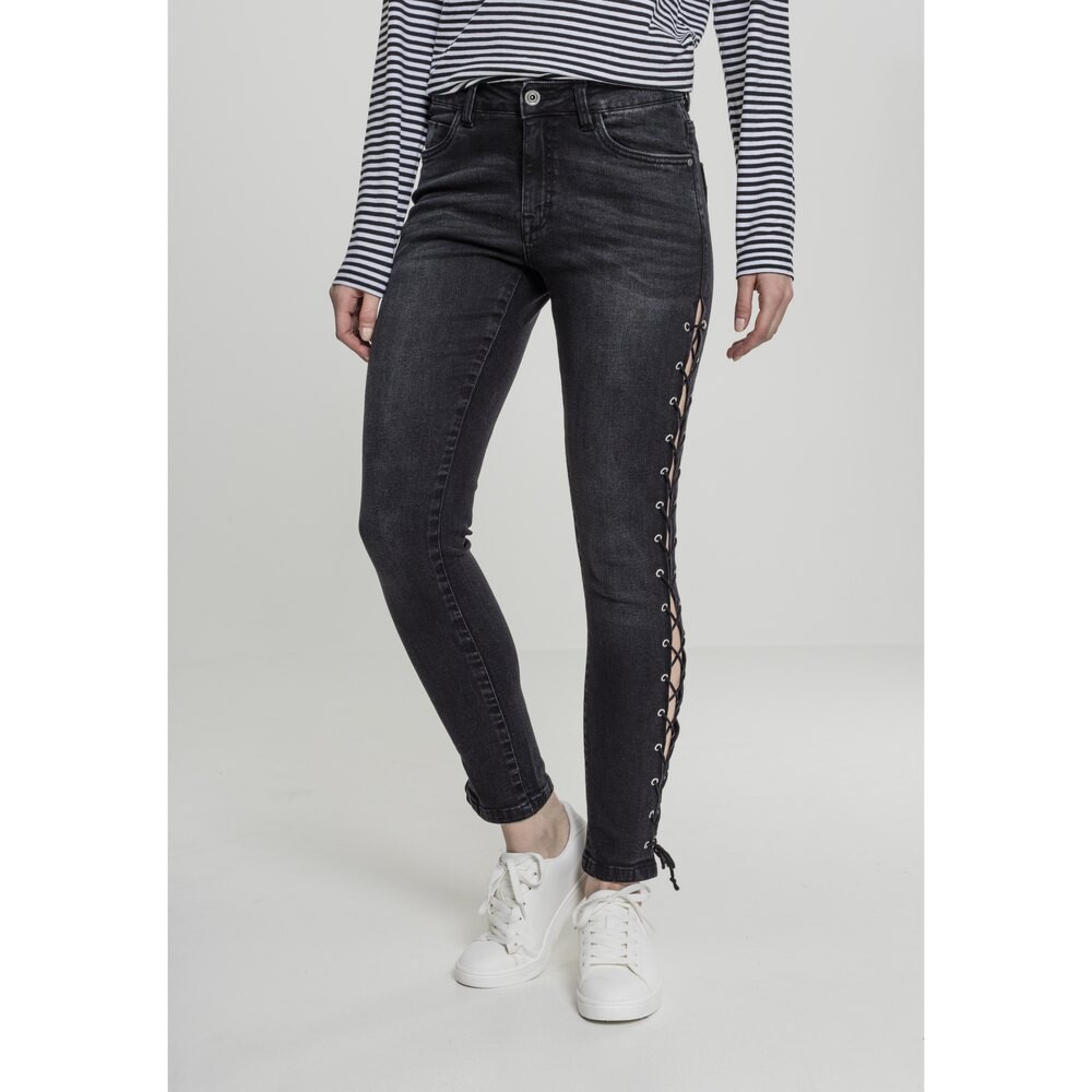 

Брюки Urban Classics Lace Up, черный