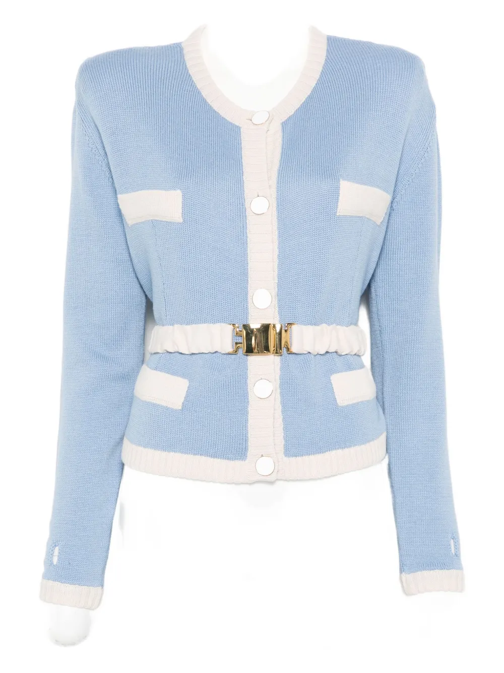 

Кардиган с поясом в двух тонах Rowen Rose, синий