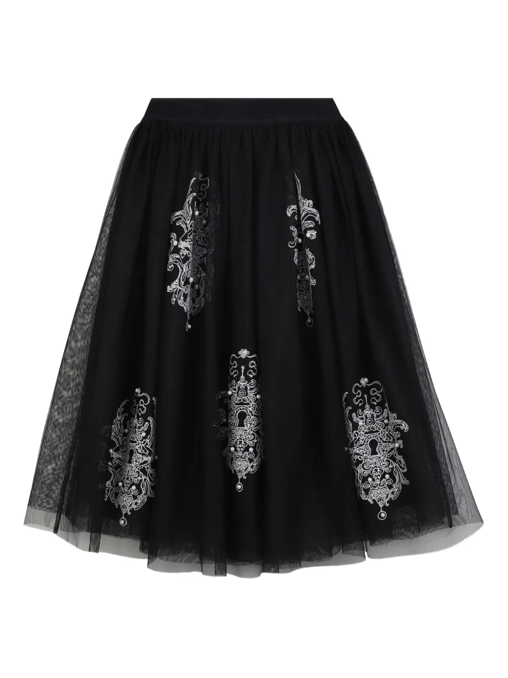

Юбка из тюля с вышивкой Givenchy Kids, черный