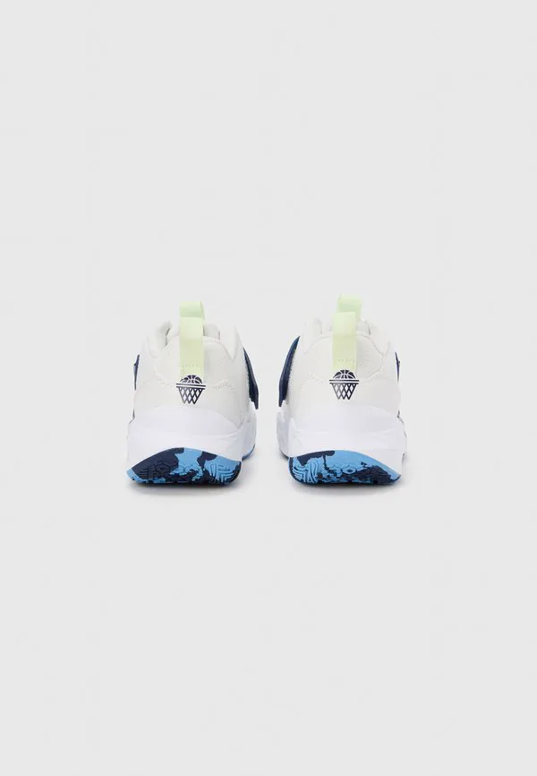Баскетбольные кроссовки team hustle унисекс Nike Performance, Summit White/Volt Tint/Midnight Navy/University Blue — фото 3