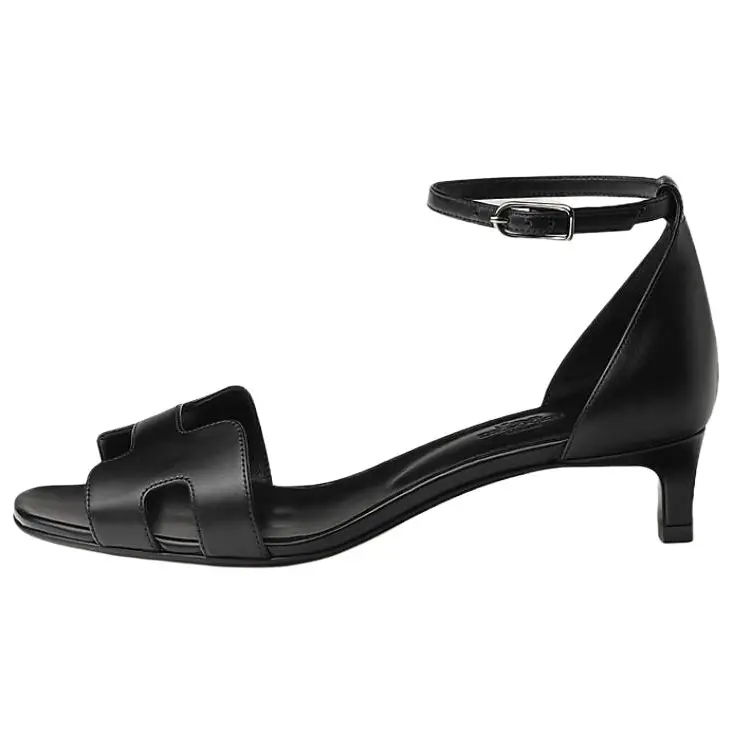 Женские сандалии Joy Strap на каблуке 4 см черные HERMES