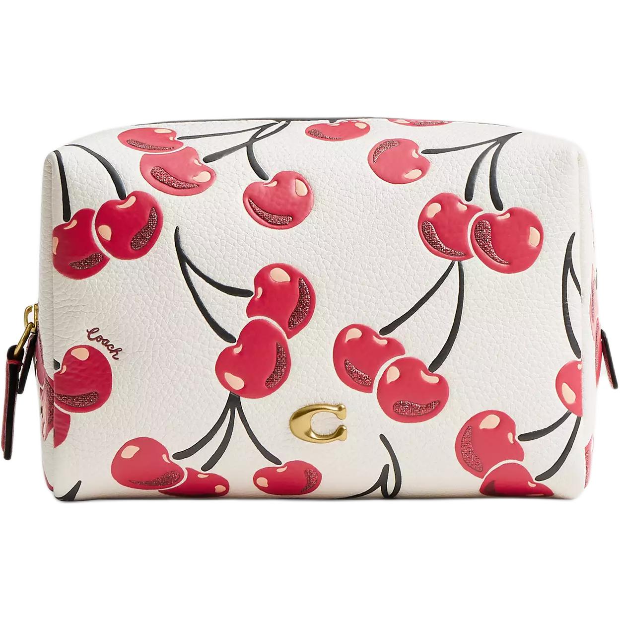 

COACH Полированный кожаный мешочек для хранения, White & Red