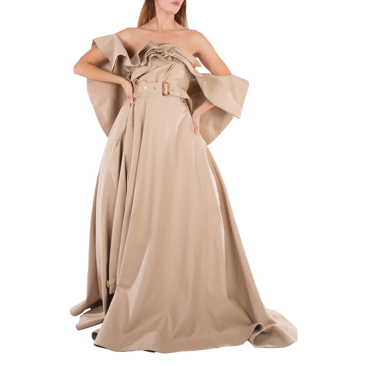 

Платье Burberry Ladies Soft Fawn Gabardine Belted Trench Gown, размер бренда 2 (американский размер 0), Soft Fawn