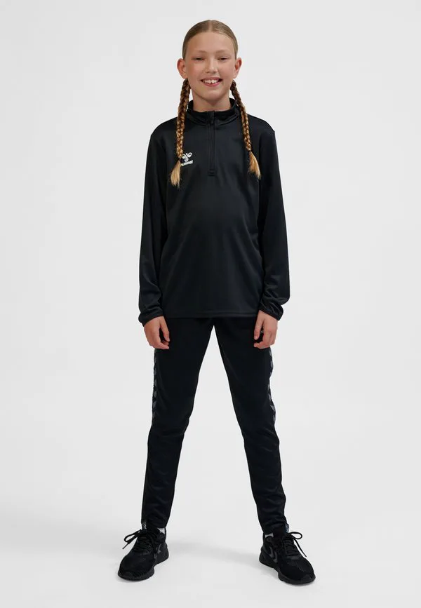 Базовая футболка с длинными рукавами и молнией до середины груди. Hummel, Black — фото 4
