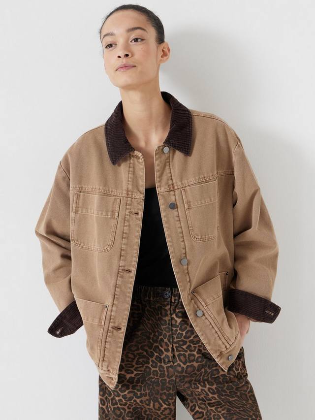 

Куртка с вельветовым воротником HUSH, цвет Stone Brown