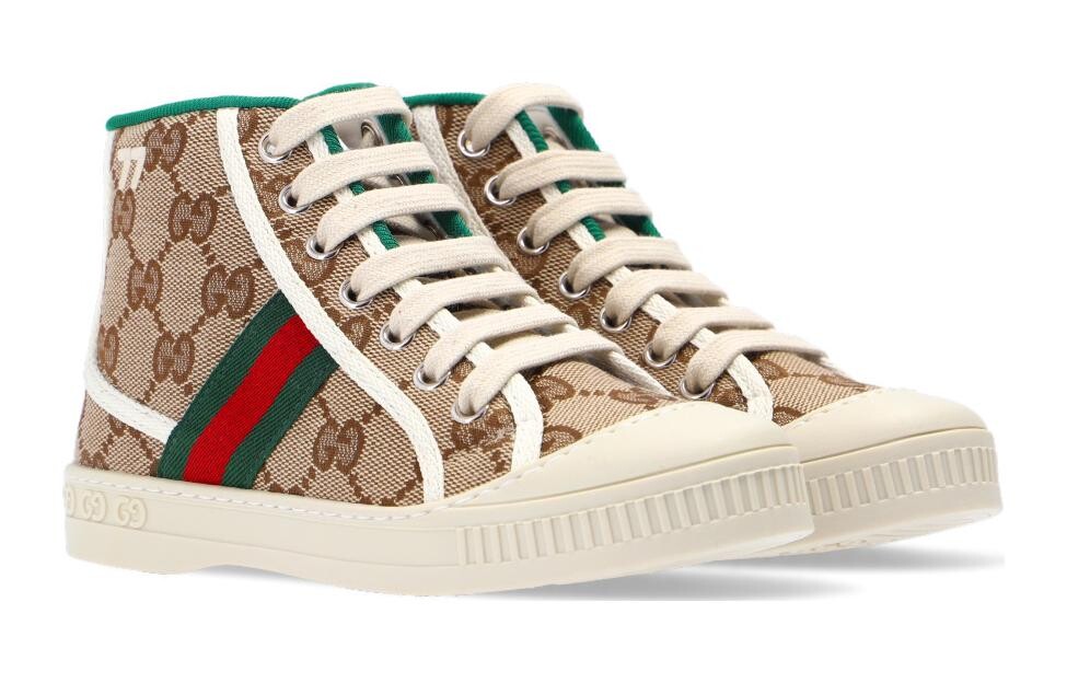 Кеды детские Gucci Tennis 1977, коричневый — фото 2