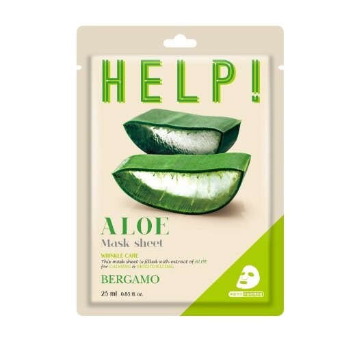 

Маска для лица с Алоэ, 25 мл Bergamo Help Sheet Mask