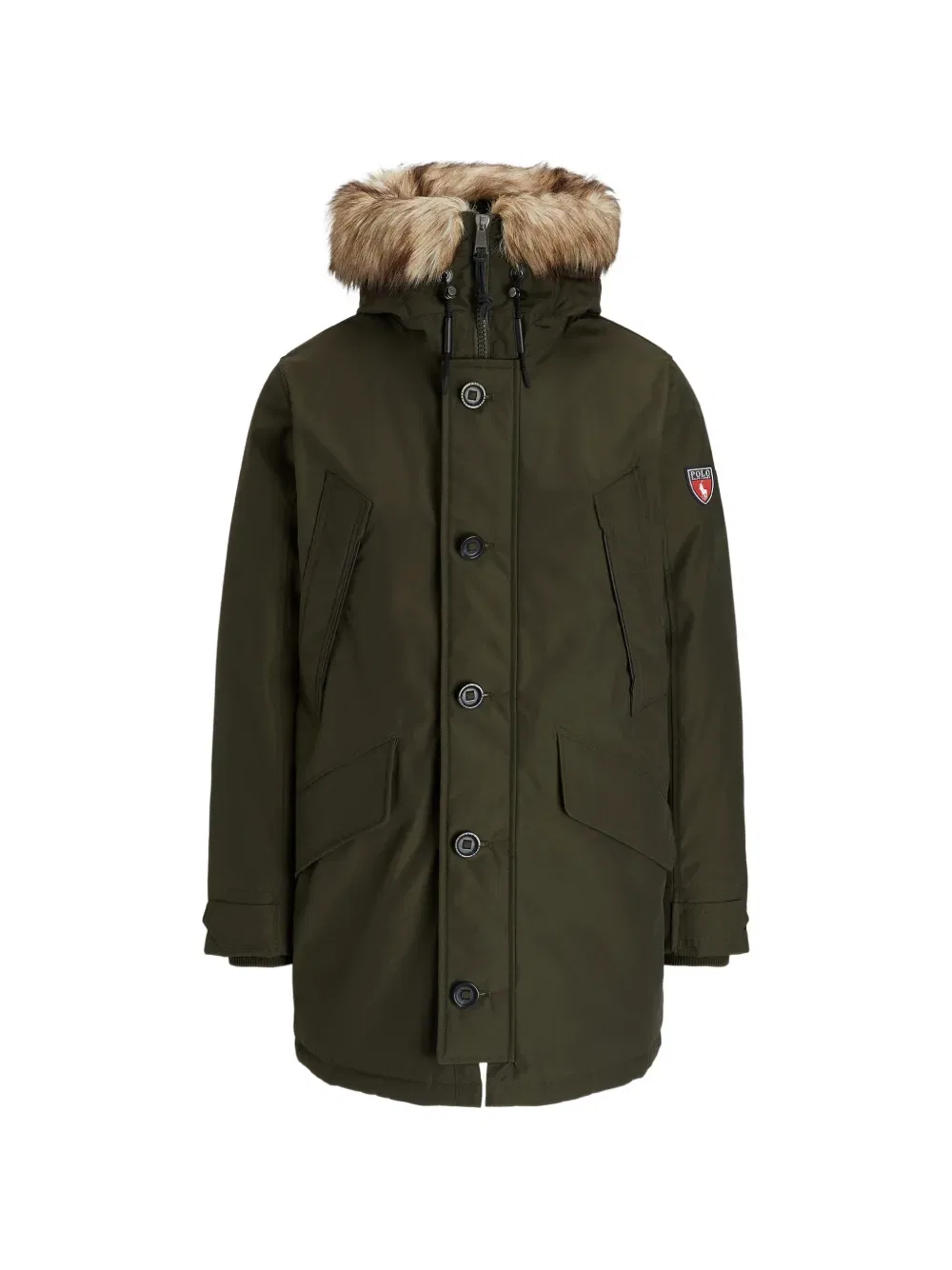 Куртка с капюшоном и меховой отделкой Polo Ralph Lauren, зеленый
