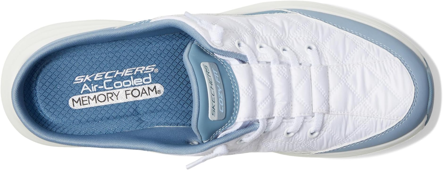 Кроссовки SKECHERS Contour Foam - Cozy Fit, цвет White/Light Blue — фото 2