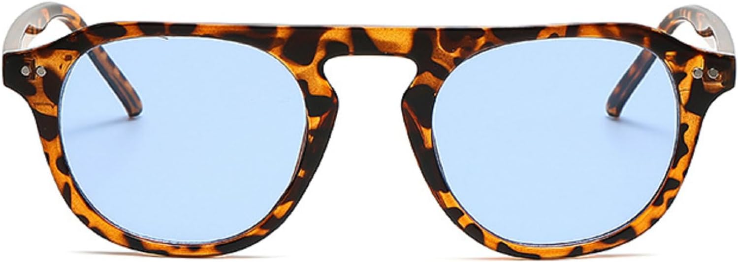 

Ретро-солнцезащитные очки с квадратными заклепками для мужчин, модные темно-зеленые и желтые оттенки, защита от ультрафиолета UV400, трендовые женские солнцезащитные очки-пилот mincl, Blue