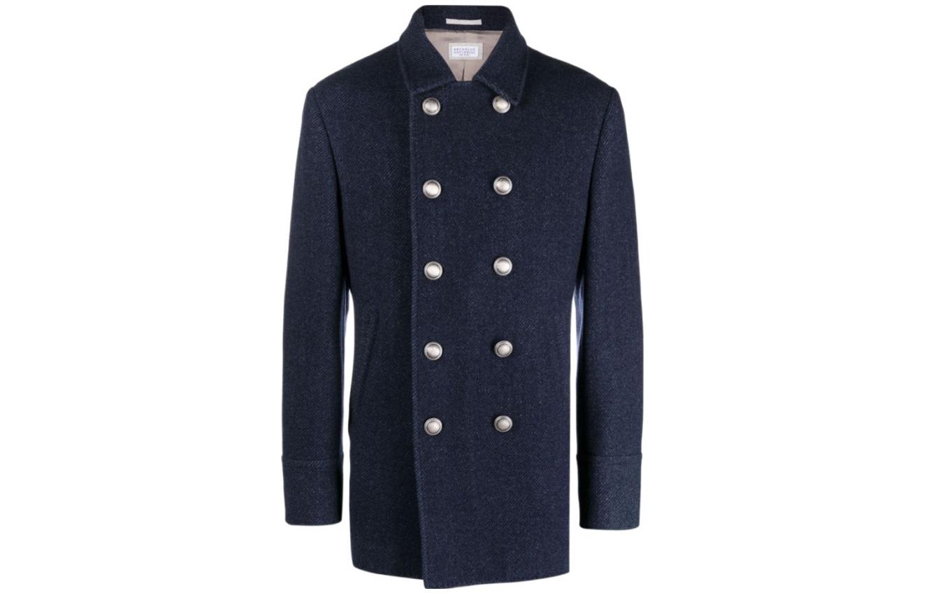 

Brunello Cucinelli Синее мужское пальто, Blue