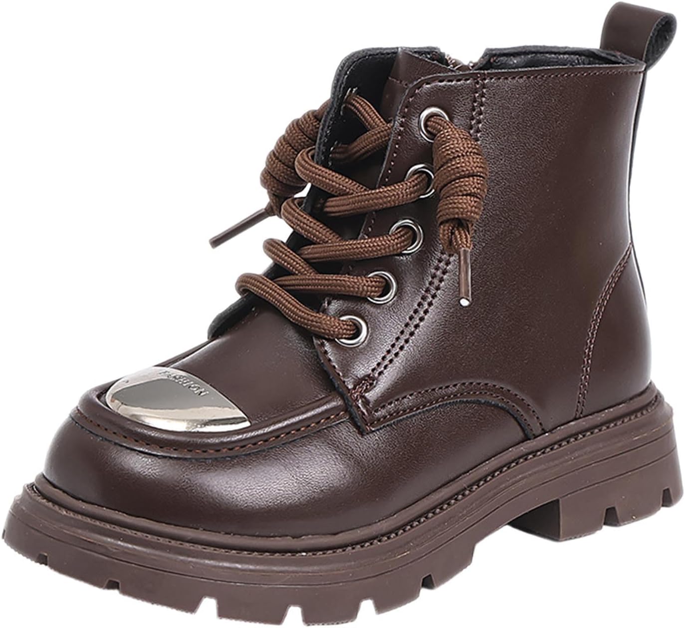 

Детские/подростковые ботинки Ctreela с платформой, стильные массивные ботинки на толстом каблуке, ботинки в стиле панк для детей, шнуровка, ботильоны, коричневый