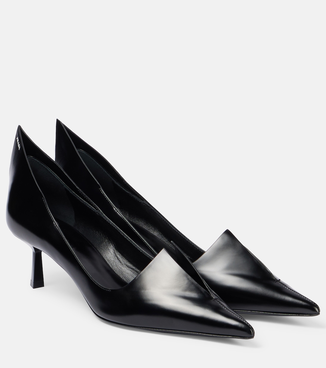 Кожаные лоферы Prada, черный