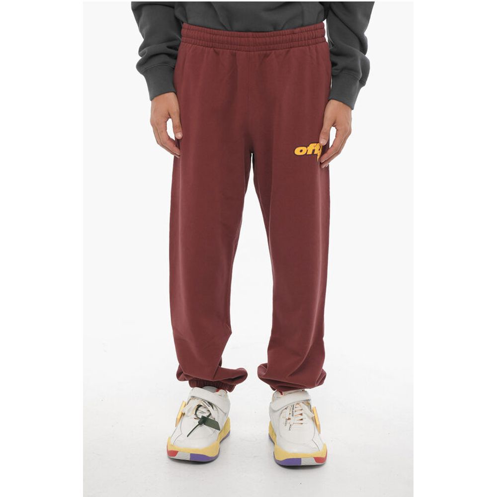 

Джоггеры из начесаного хлопка с завязкой на талии Off-White, Burgundy