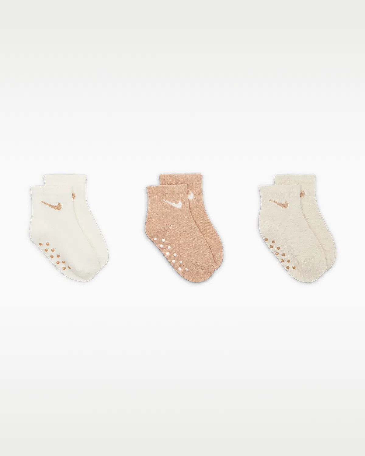 Baby Core Swoosh Gripper Socks (3 пары) Nike, Pale Ivory — фото 2