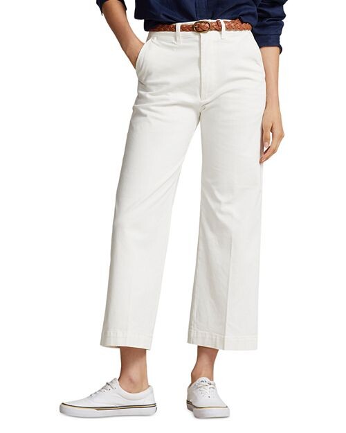 

Укороченные широкие брюки Lauren Ralph Lauren, цвет White