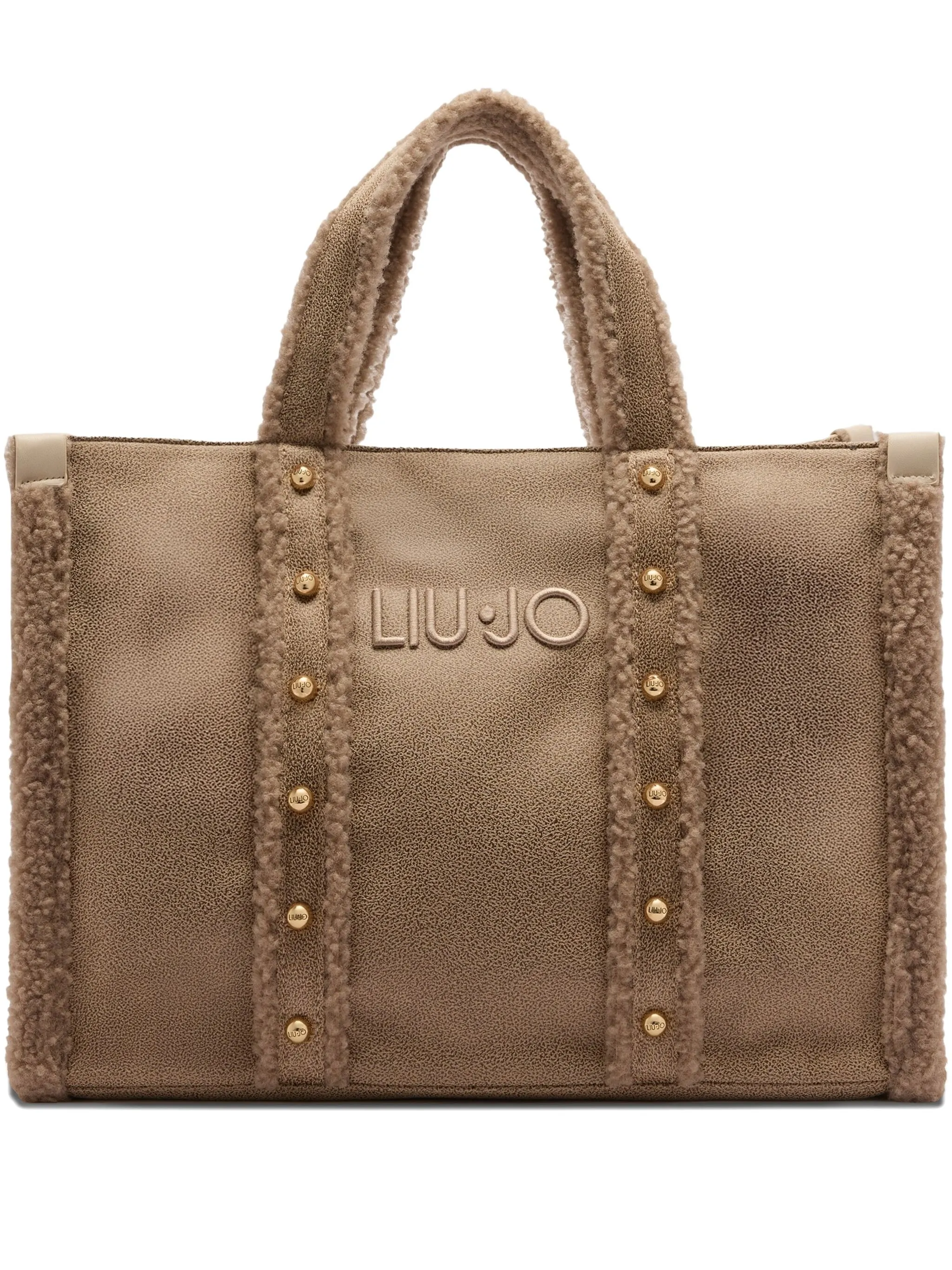 

Большая сумка-тоут с заклепками Liu Jo, бежевый