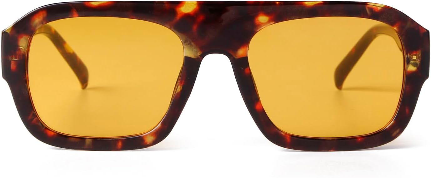 

Солнцезащитные очки-авиаторы JUDOO в стиле ретро 70-х, квадратной формы, для женщин и мужчин, черепахово-зеленые, с массивной переносицей, в винтажной оправе, Tortoise Frame/Orange Lens