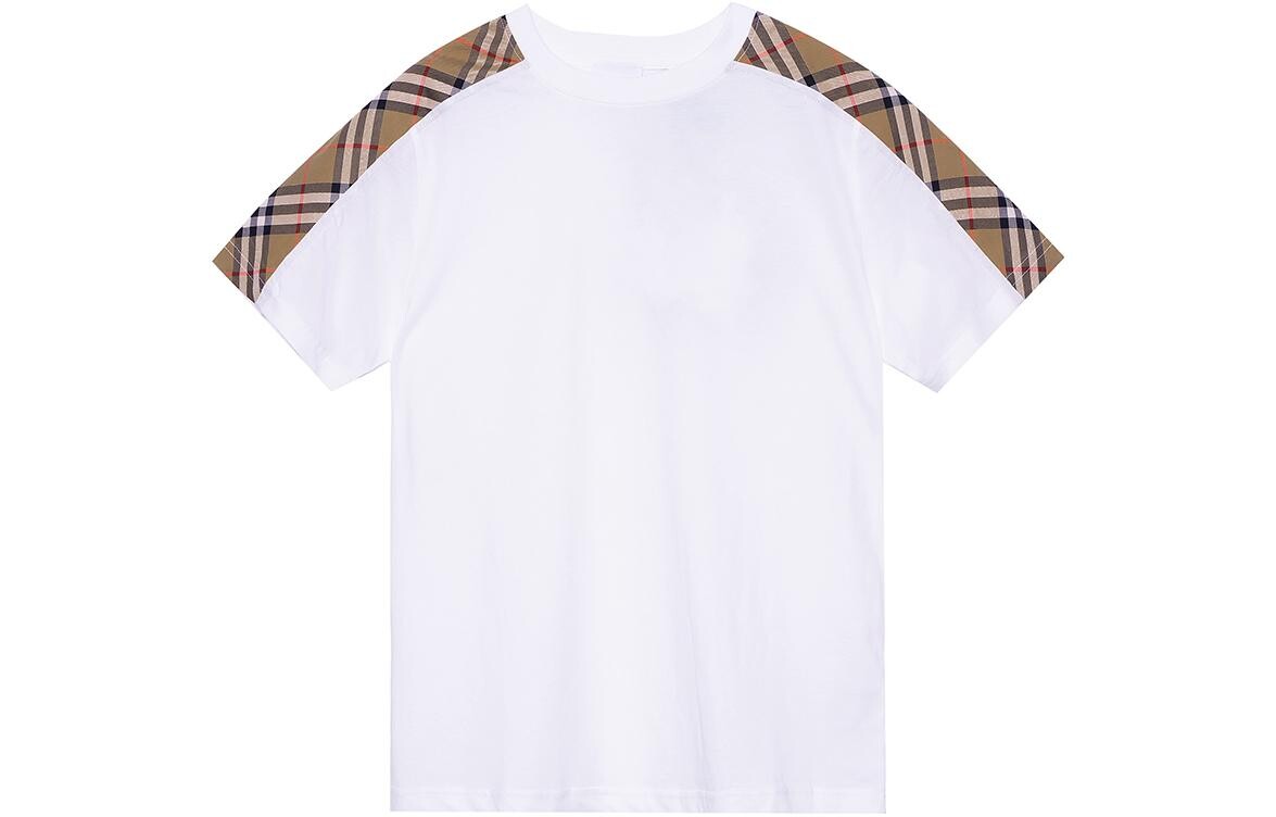 

Футболка детская Burberry с принтом на плечах, белый / коричневый