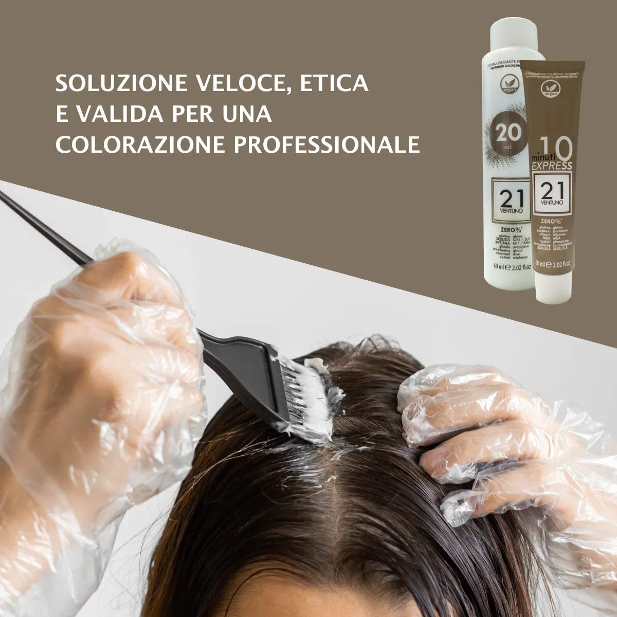 Набор для окрашивания волос «Professional Colour Kit 4.0» от 21 Ventuno 21 Ventuno, Brown 4.0 — фото 3
