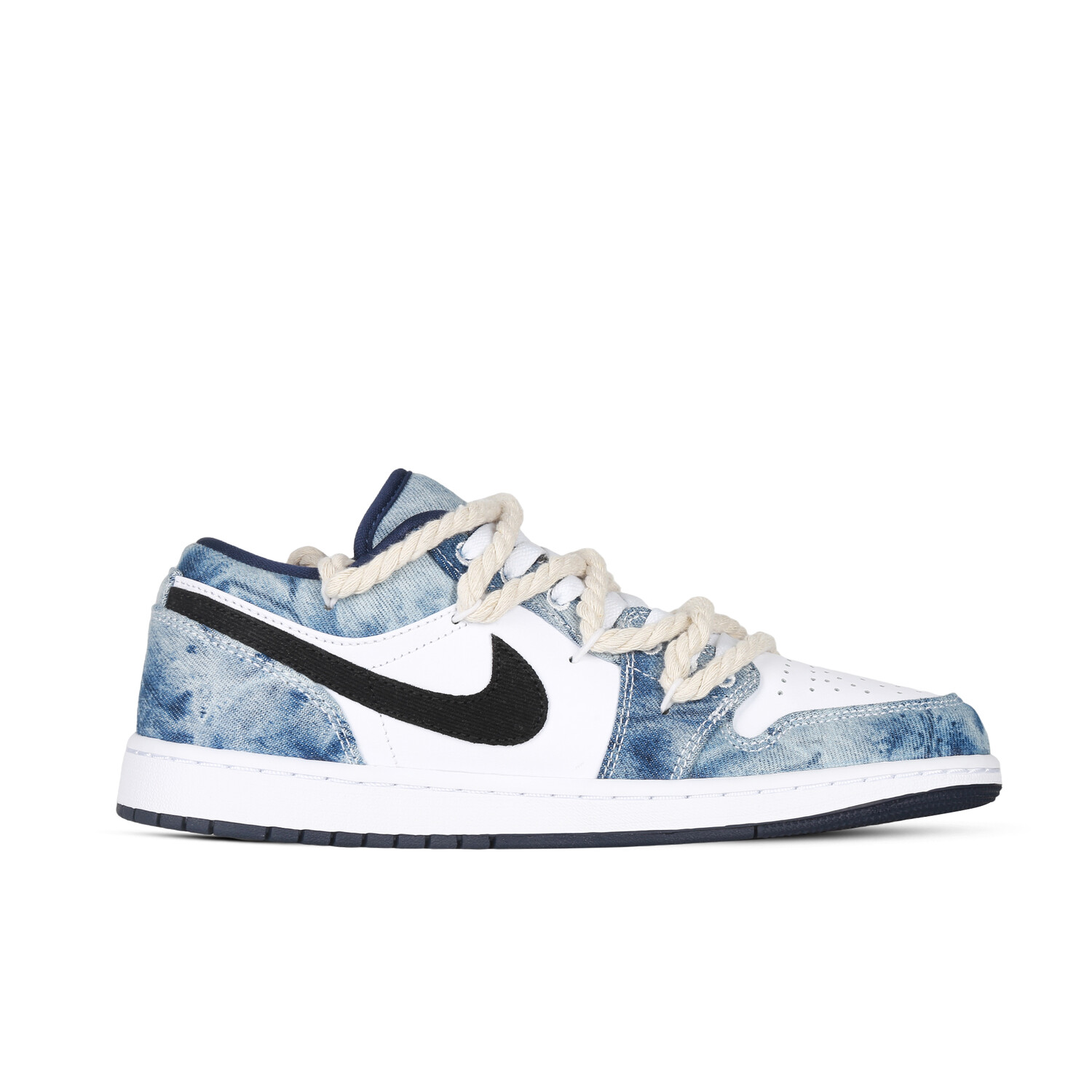 Кроссовки Air Jordan 1 Vintage Basketball Shoes Men Low-top White/blue/black, белый/синий — фото 2