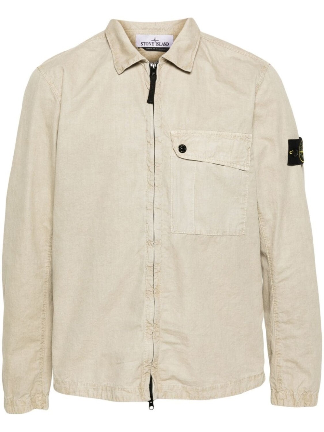 

Stone Island куртка-рубашка с нашивкой Compass, нейтральный цвет