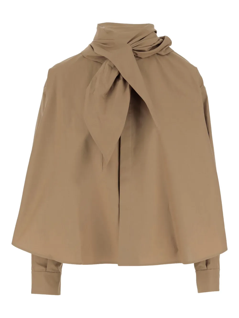 

Хлопковая блузка с завязкой на шее Carven, нейтральный