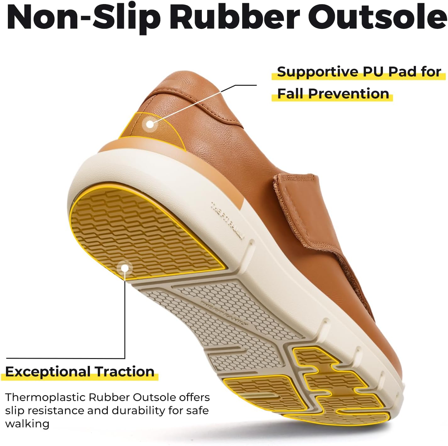 Diabetic Shoes FitVille для мужчин, классические туфли, повседневные слипоны, оксфорды, регулируемые деловые формальные свадебные туфли, ортопедические кроссовки для отекших ног - EasyTop Deluxe Dress Shoes V1, Bronze — фото 3