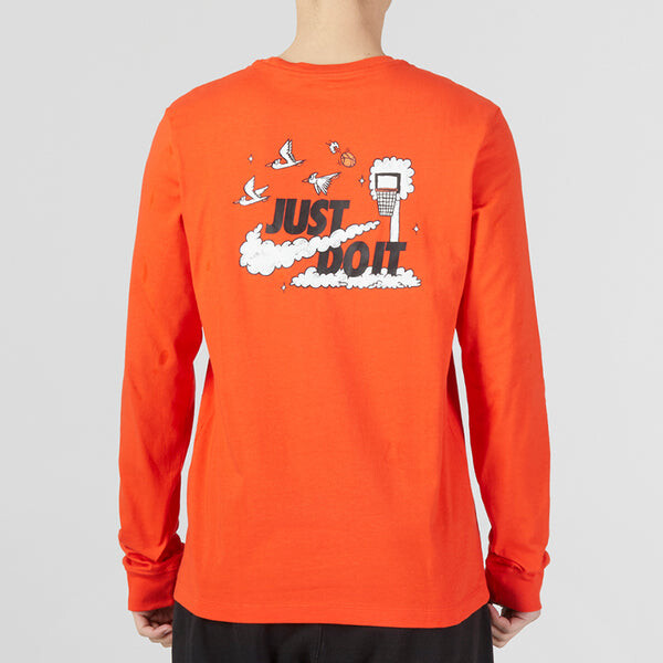 Футболка Nike Just Do It Bucket Long sleeve 'Orange', оранжевый — фото 4