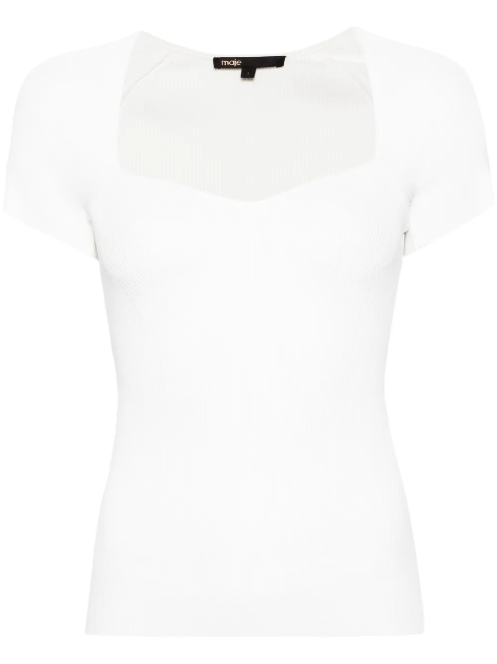 

Топ в рубчик с вырезом в форме сердца Maje, белый