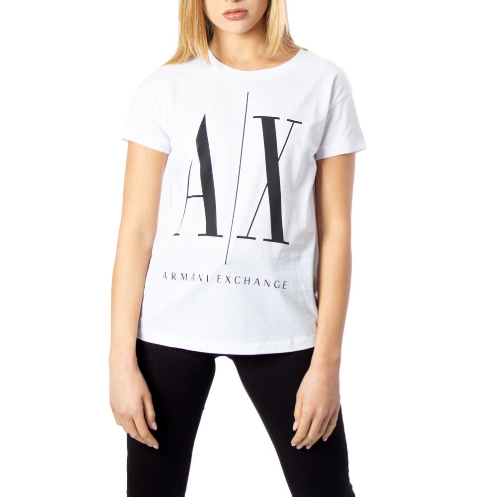 

Белые хлопковые топ и футболка Armani Exchange