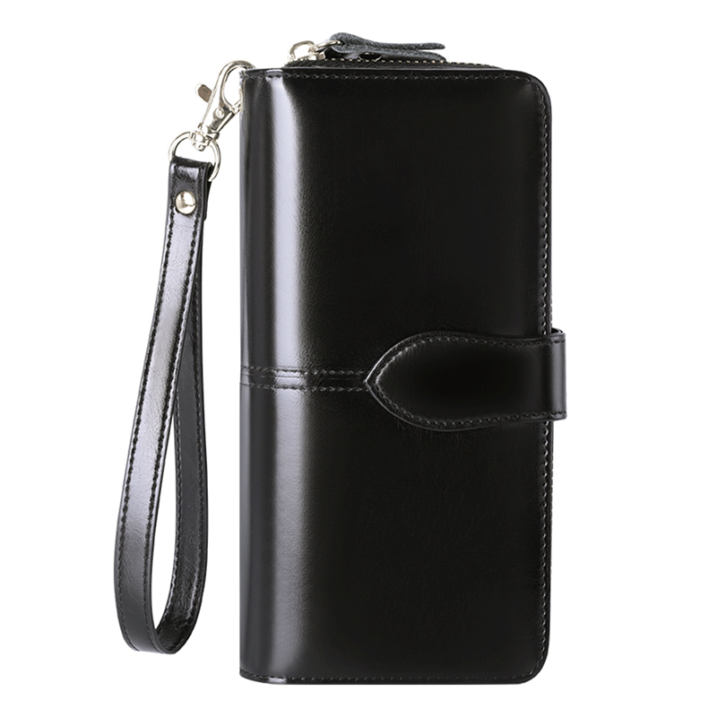 

Banyanu Женский бумажник из коровьей кожи, Black (Comes with Card Holder)-Anti-Skimming