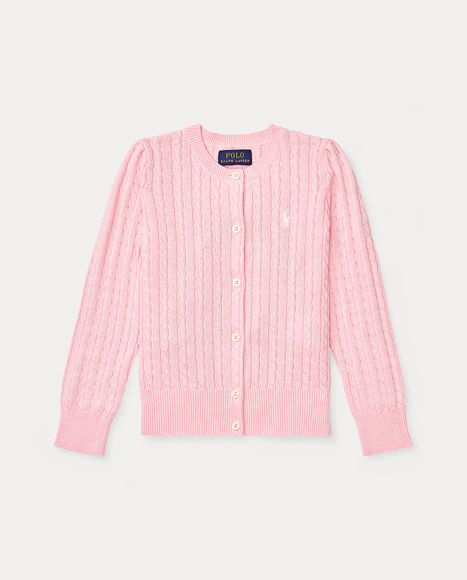 Детский кардиган из хлопка с узором "восьмерки" Polo Ralph Lauren, розовый — фото 4