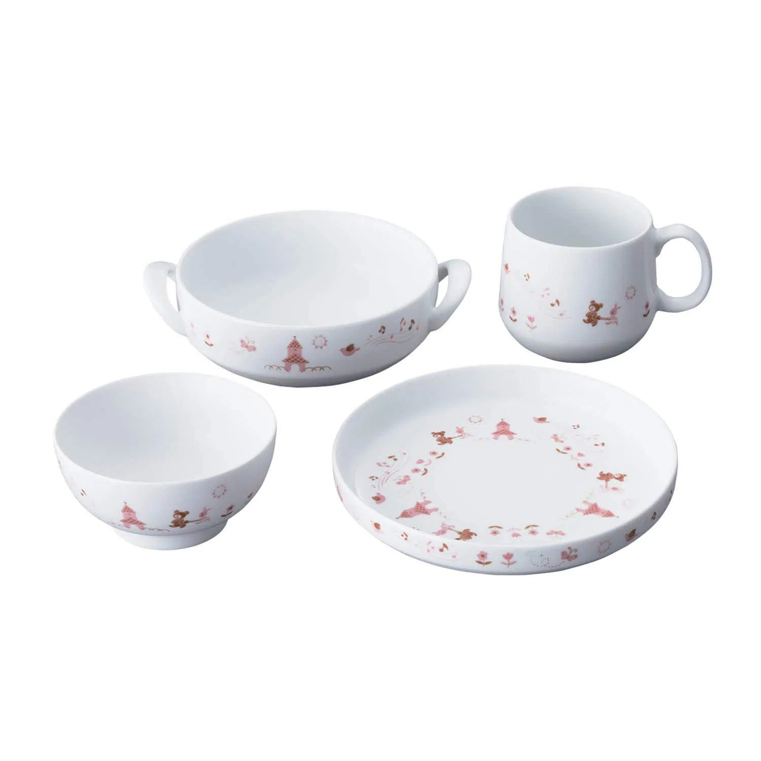 Детский набор посуды Noritake «Light Step» из 4 предметов, розовый