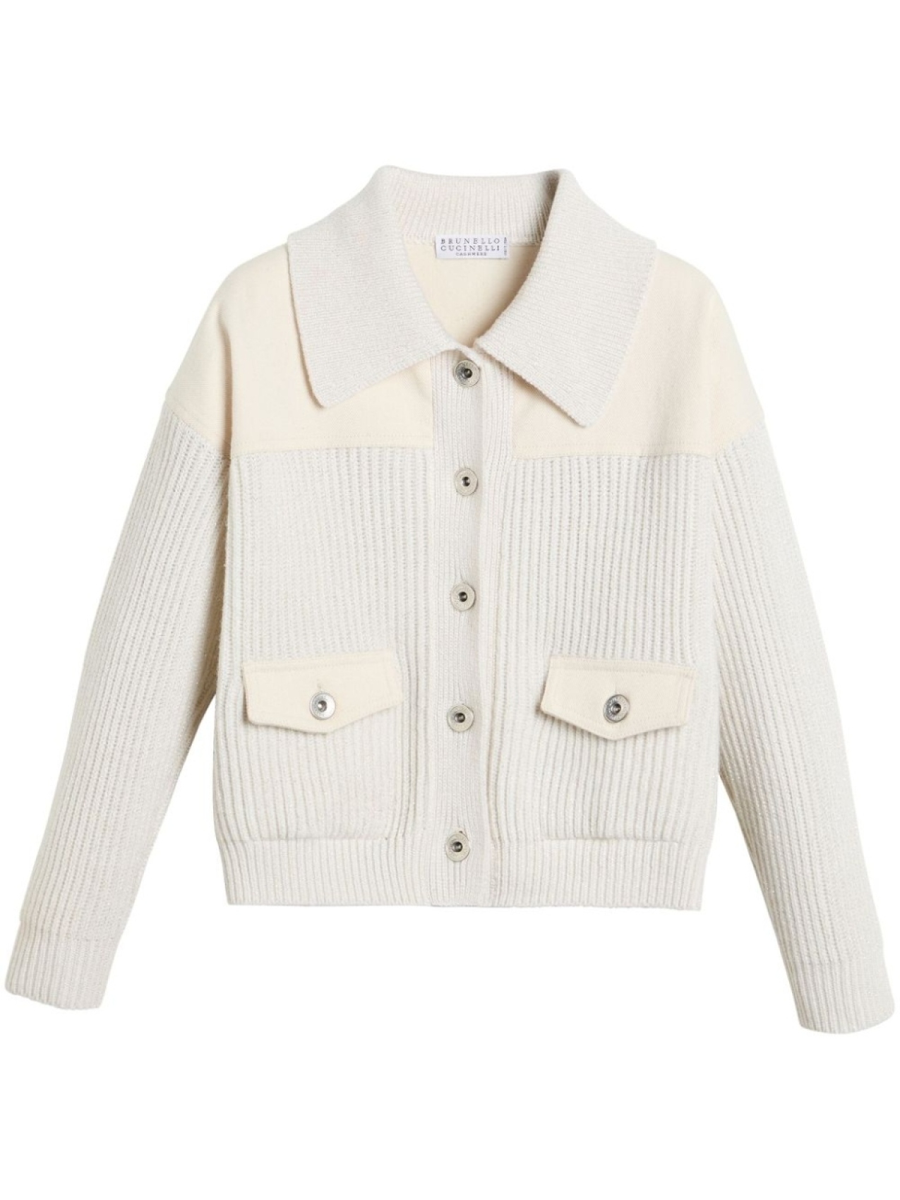 

Brunello Cucinelli Kids кардиган в рубчик, белый