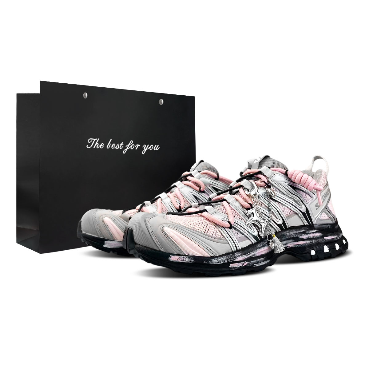 

XA PRO 3D Cushioning Support Low top Full Length ENERGY CELL кроссовки для бега Unisex SALOMON, розовый-shopping bag