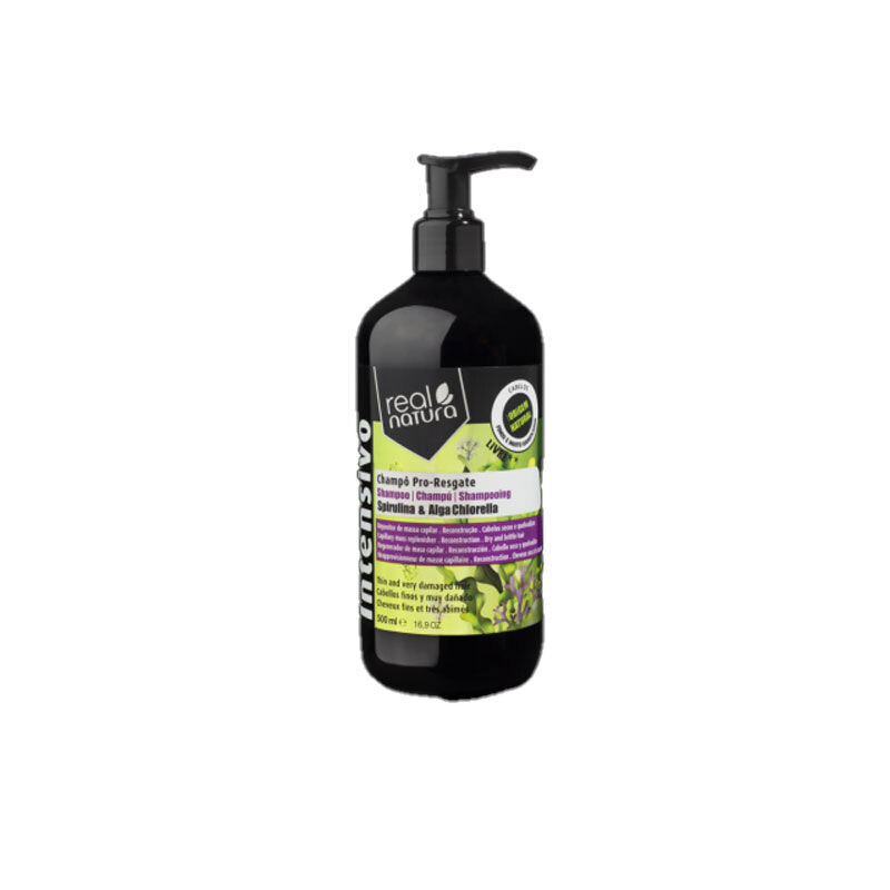 

Увлажняющий шампунь Champú Sin Sal Reconstructor Con Espirulina Y Alga Chlorella Real Natura, 500 мл