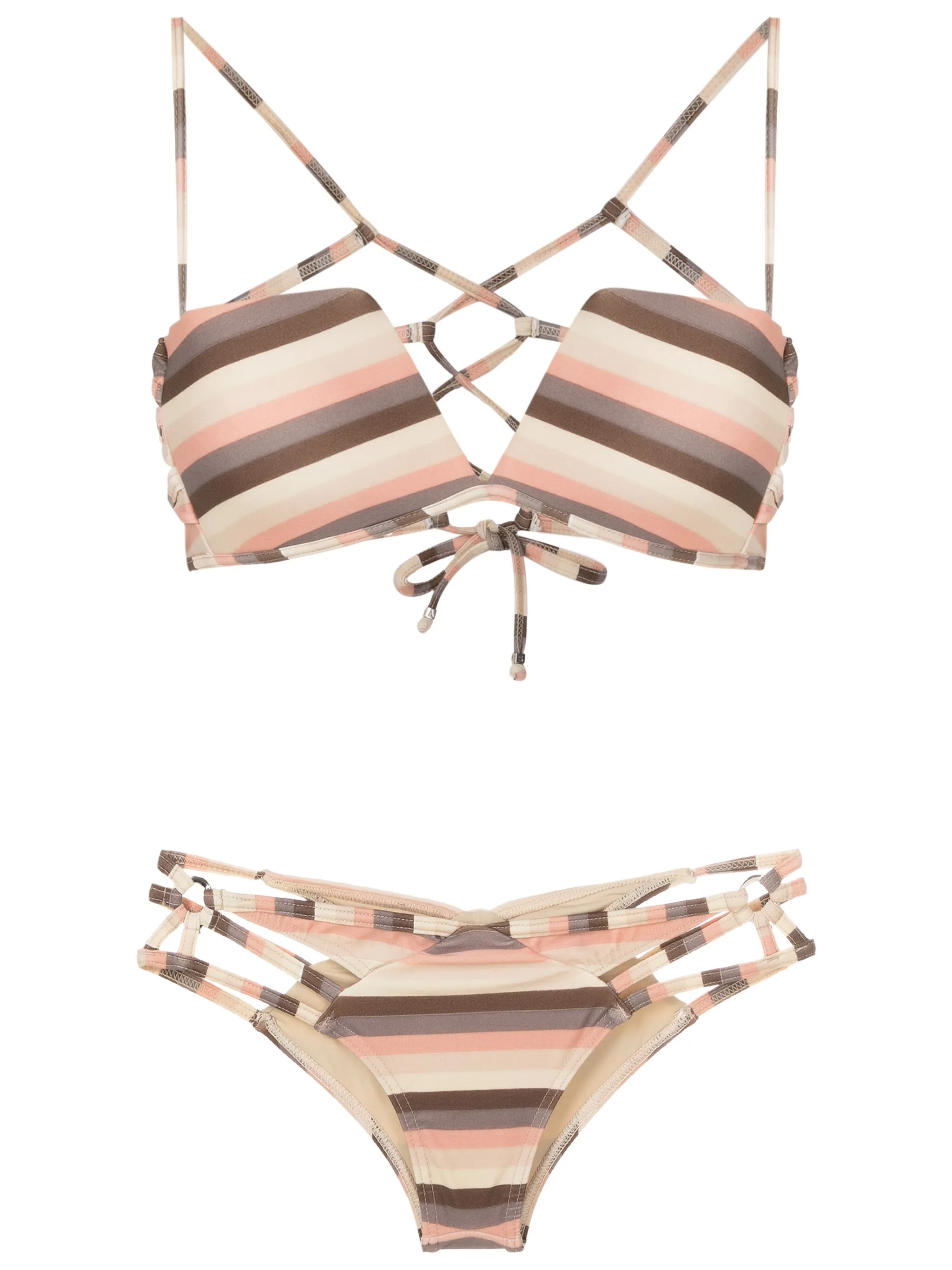 

Бикини на бретельках с принтом в полоску Amir Slama, нейтральный