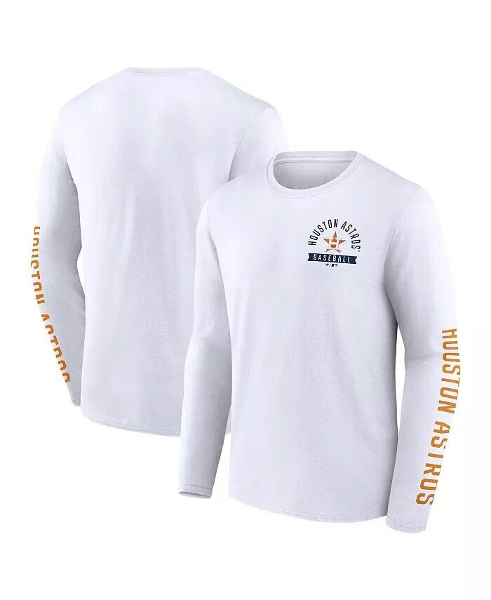 

Мужская белая футболка с длинным рукавом Houston Astros Press Box Fanatics