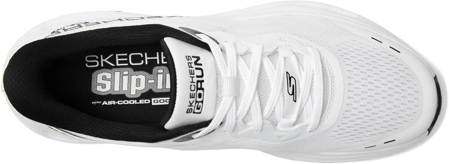 Мужские слипоны Skechers Max Cushioning Glide Step Advert Hands Free, белый/черный — фото 3