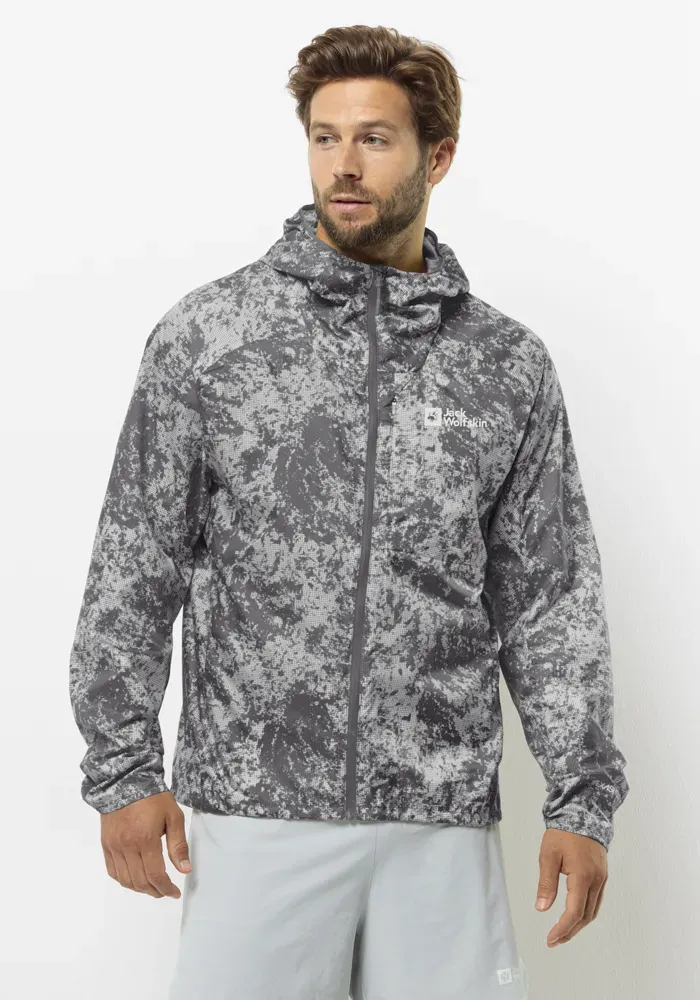 

Функциональная куртка Jack Wolfskin "PRELIGHT WIND JKT M", с капюшоном, цвет Grid-Camo-Slate