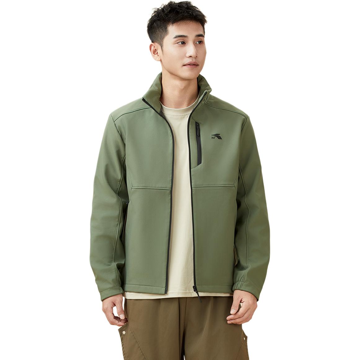 

361° Куртка мужская Bathing Wind Green Stand Collar на флисе