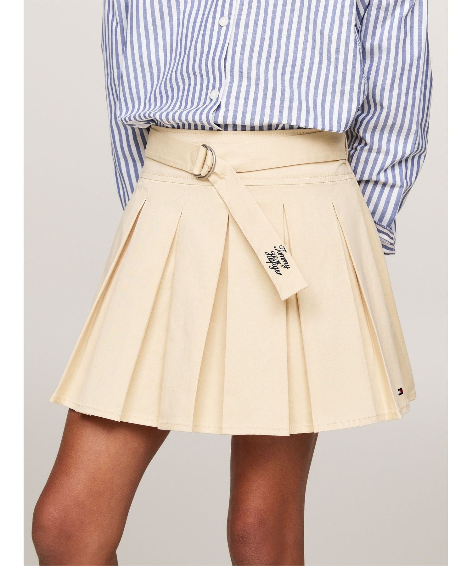 (K) Плиссированная юбка из мягкого хлопкового саржевого полотна от TOMMY HILFIGER, Light Beige