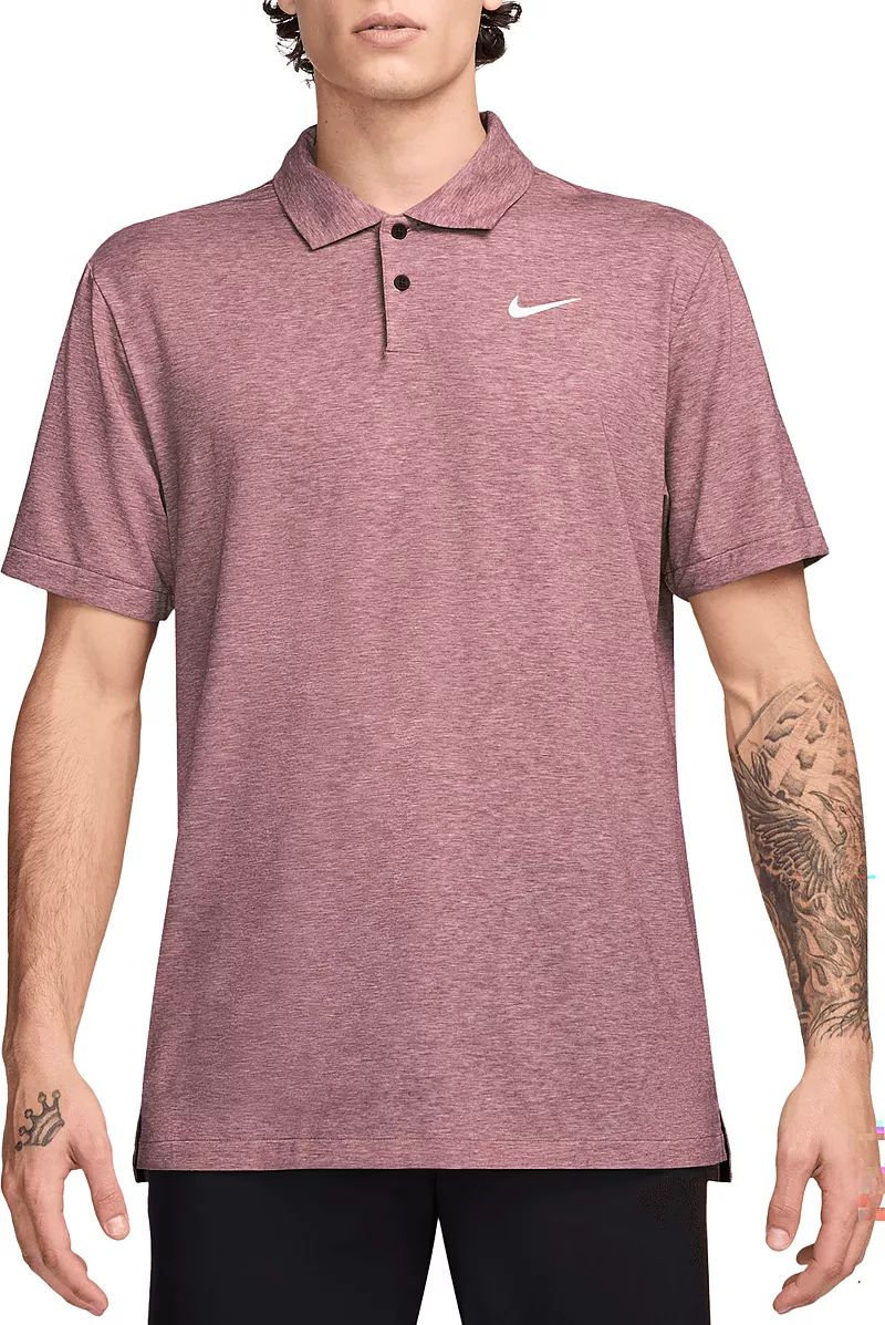 

Мужская футболка-поло для гольфа Nike Dri-FIT Tour Heather, цвет Burgundy Crush