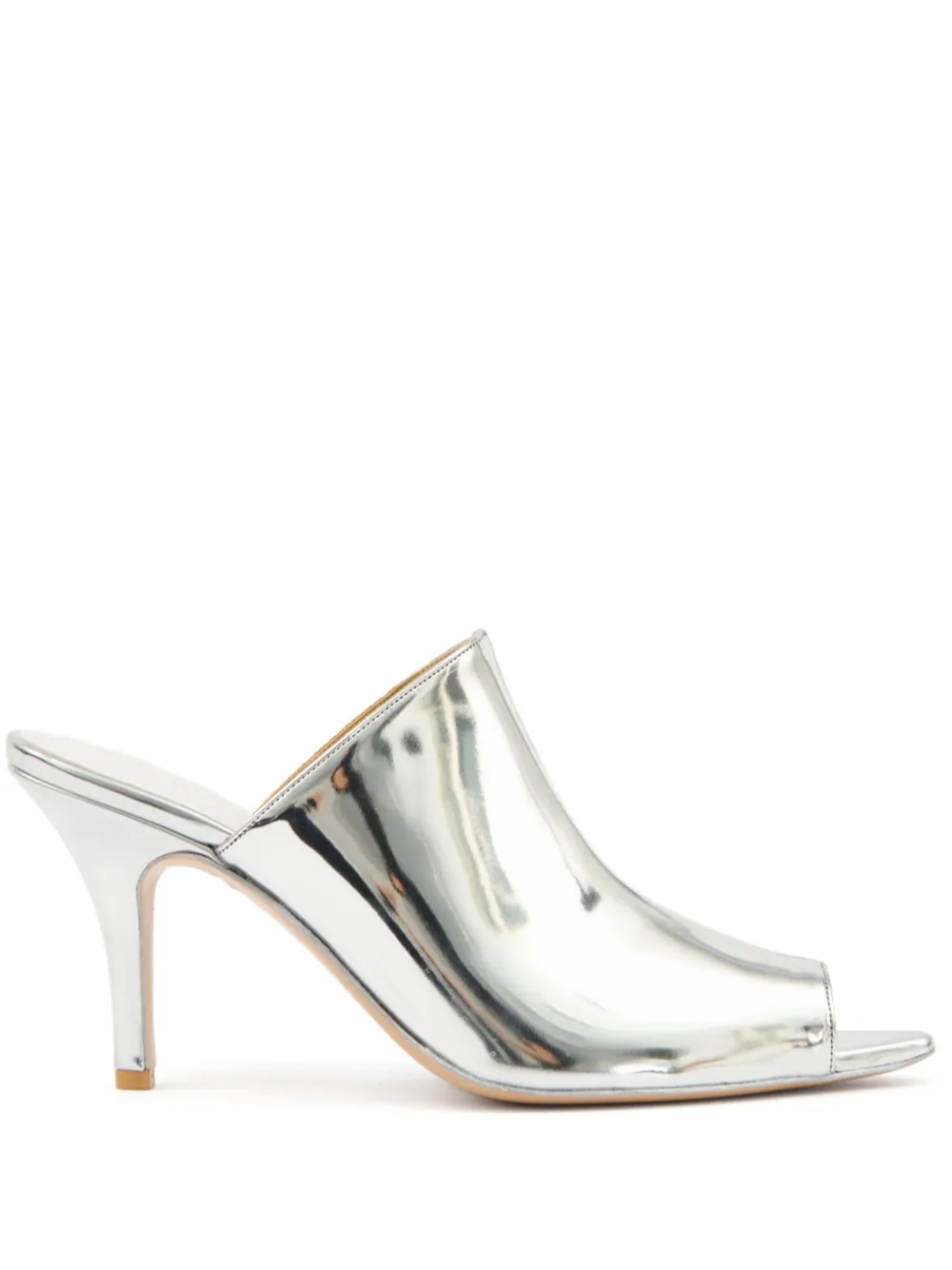 Мюли с эффектом металлик MM6 Maison Margiela, серебяный