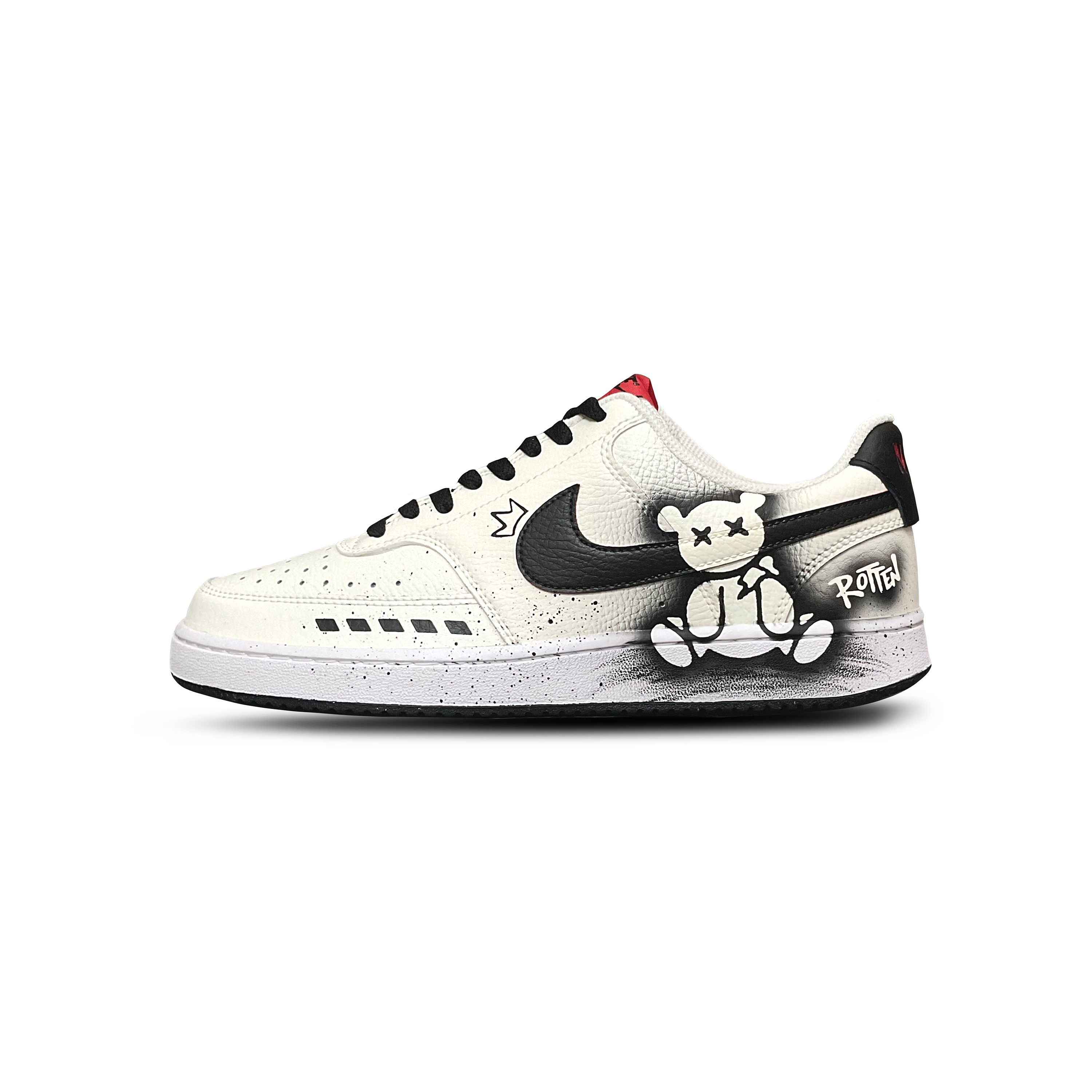 

Nike Кроссовки Court Vision 1 Tower Rabbit с амортизацией, износостойкие, низкие, мужские, для скейтбординга, черные, белые