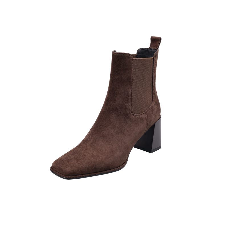 Yeezyy Reezy Короткие женские челси-ботфорды 7 см коричневые, цвет Brown